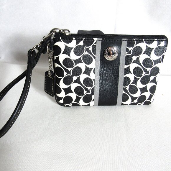 Coach Handbags - COACH SIGNATURE WRISTLET PURSE LIKE NEW + HANG TAG